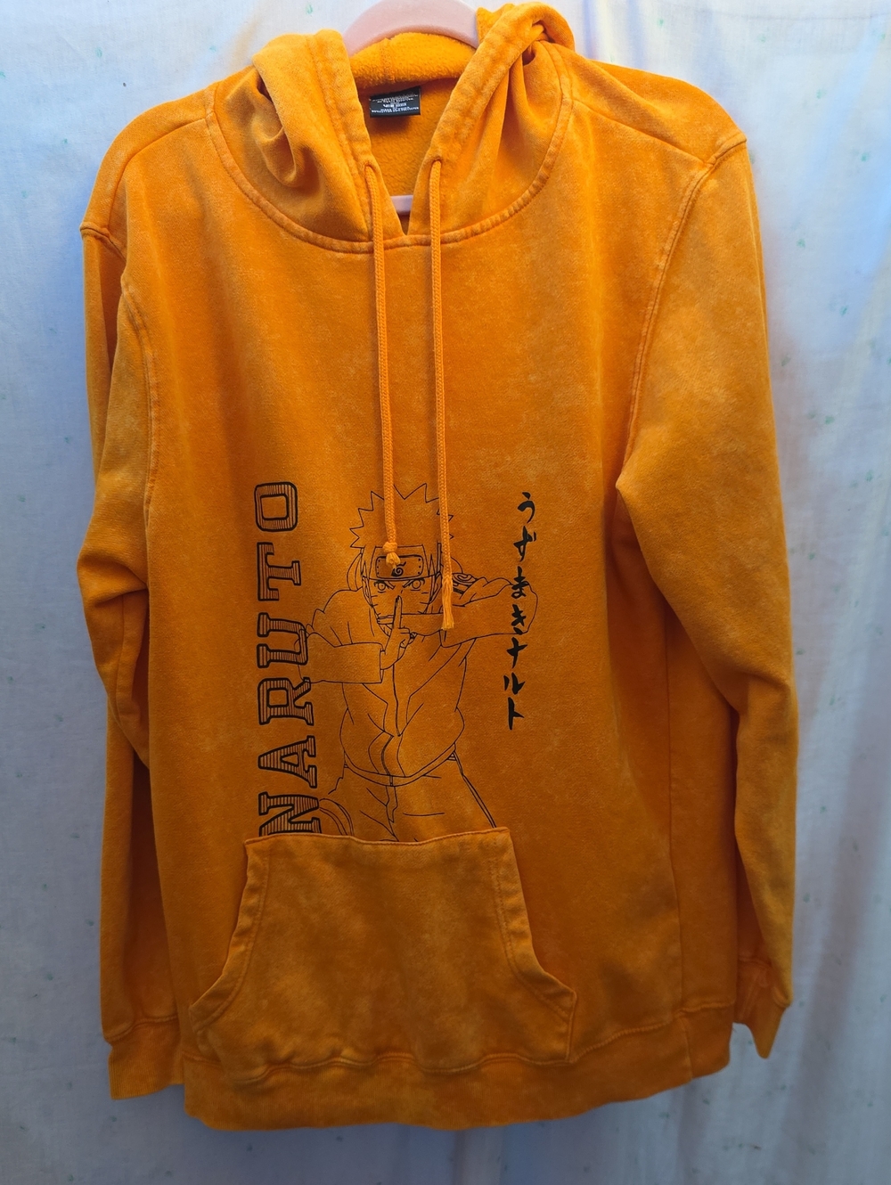 Naruto Uzumaki orange streetwear pullover hoodie size XL